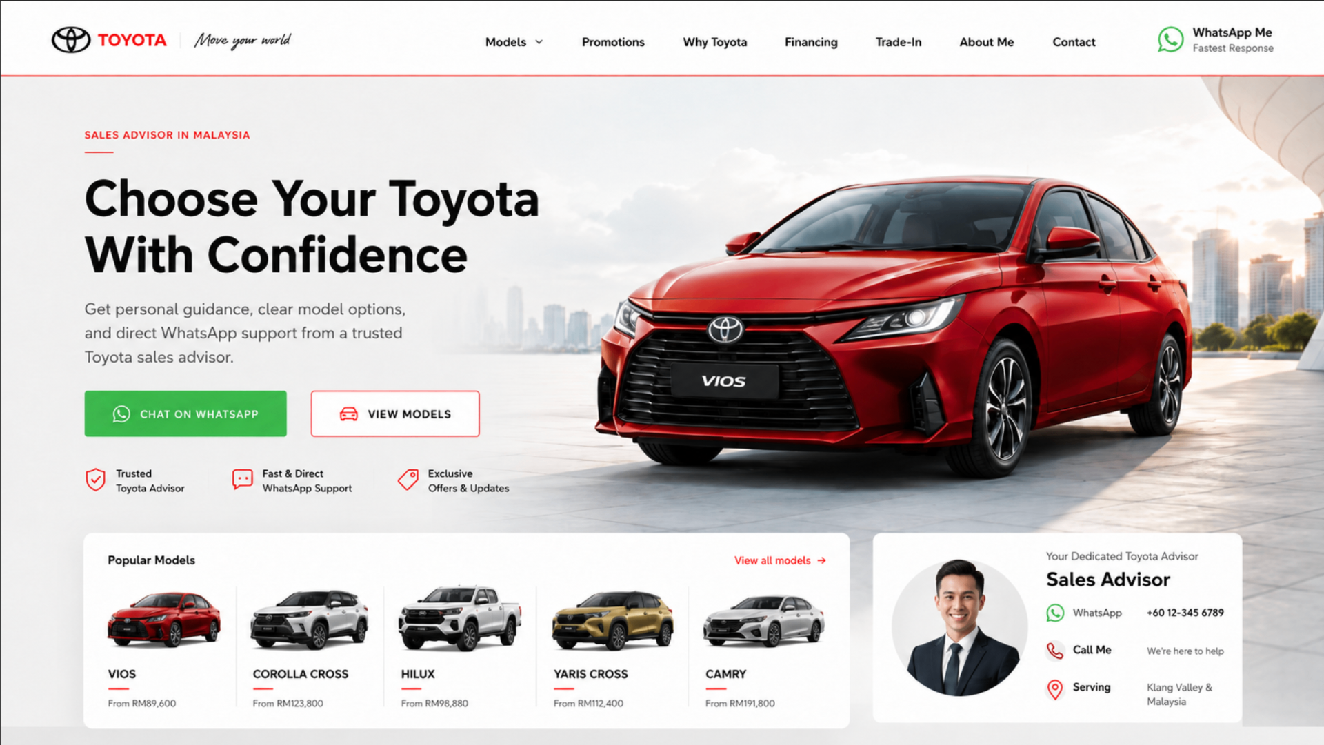 Toyota website demo concept preview by AutoX.my